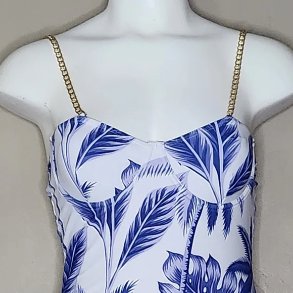 Shein Tropical Underwire Chain Strap Swimsuit - Size Small - Picture 2 of 15